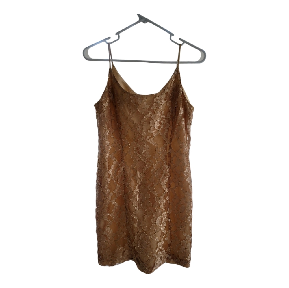 Vintage Rampage 1990s Sleeveless Gold Mini Party Dress